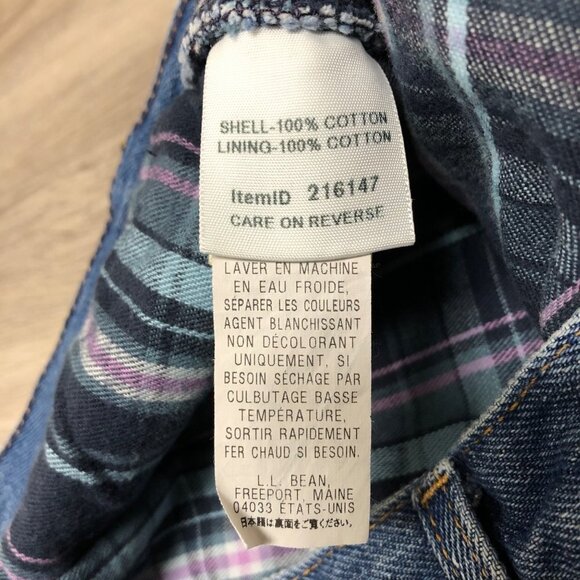 L.L. Bean Flannel Lined Jeans Original/Relaxed Fit Women's Size 14 Plaid Lining - Picture 10 of 13